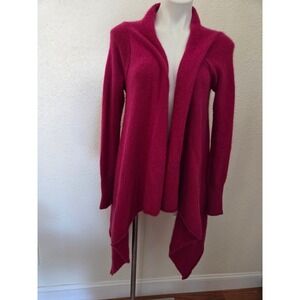 James Lakeland Pink Angora Blend Open Front Waterfall Cardigan Sweater Womens S